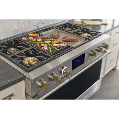 Monogram ZDP484NGTSS 48" Dual Fuel Professional Range with 4 Burners, Grill, and Griddle