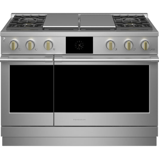 Monogram ZDP484NGTSS 48" Dual Fuel Professional Range with 4 Burners, Grill, and Griddle