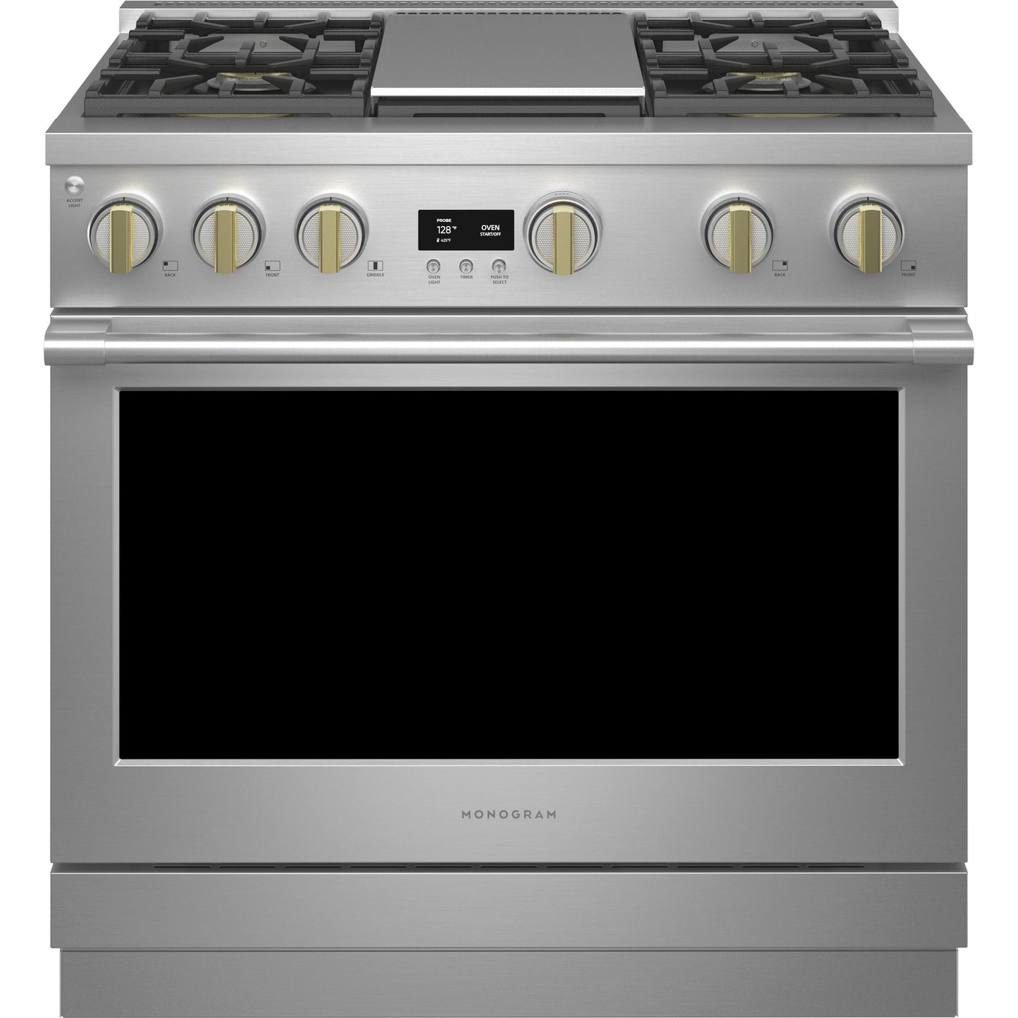 Monogram 36" ZGP364NDTSS Gas Range with 4 Burners and Griddle