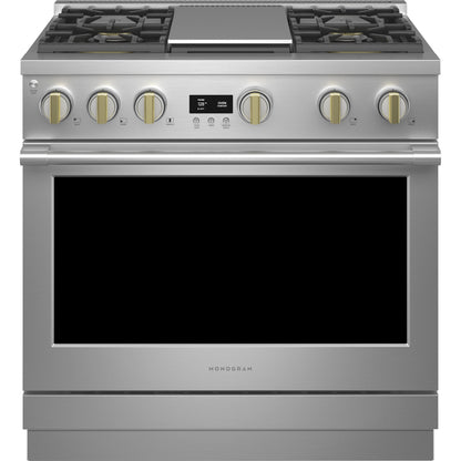 Monogram 36" ZGP364NDTSS Gas Range with 4 Burners and Griddle