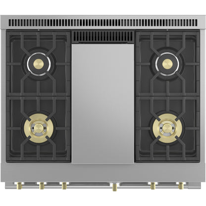 Monogram 36" ZGP364NDTSS Gas Range with 4 Burners and Griddle
