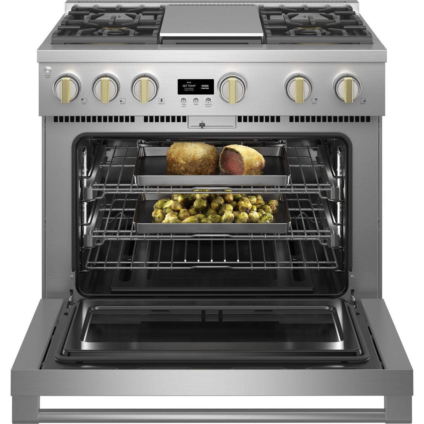 Monogram 36" ZGP364NDTSS Gas Range with 4 Burners and Griddle