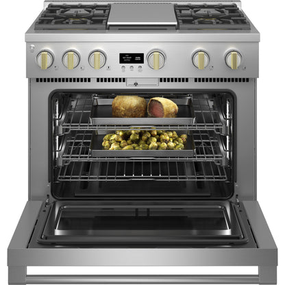 Monogram 36" ZGP364NDTSS Gas Range with 4 Burners and Griddle