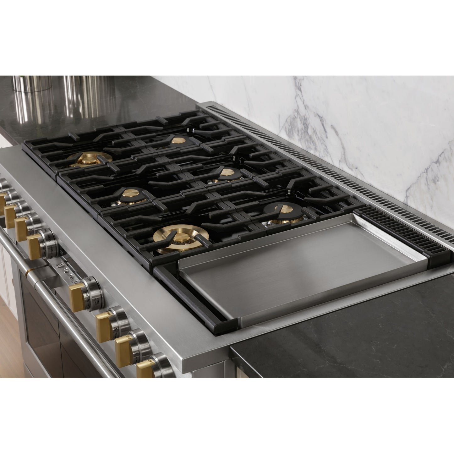 Monogram ZGP486NDTSS 48" All Gas Professional Range with 6 Burners and Griddle