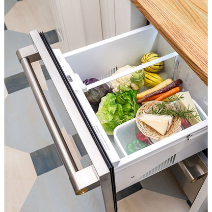 Monogram ZIDS240NSS 24" Built-In Double Drawer Refrigerator