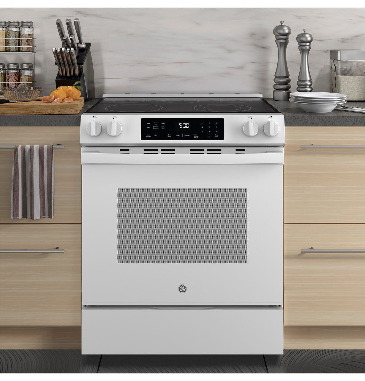 GE GRS500PVWW 30" ENERGY STAR® Slide-In Electric Range – White