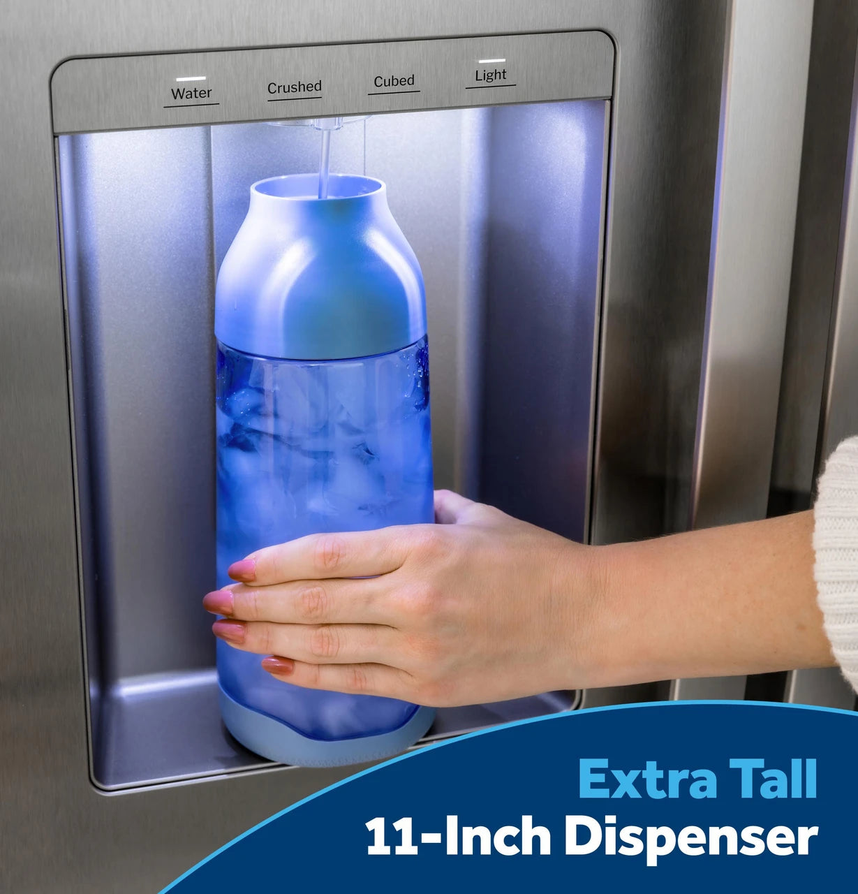 GE GSS28NYYFS 36" Side-by-Side Refrigerator with Extra Tall Dispenser and In-Door Icemaker – Fingerprint Resistant Stainless Steel