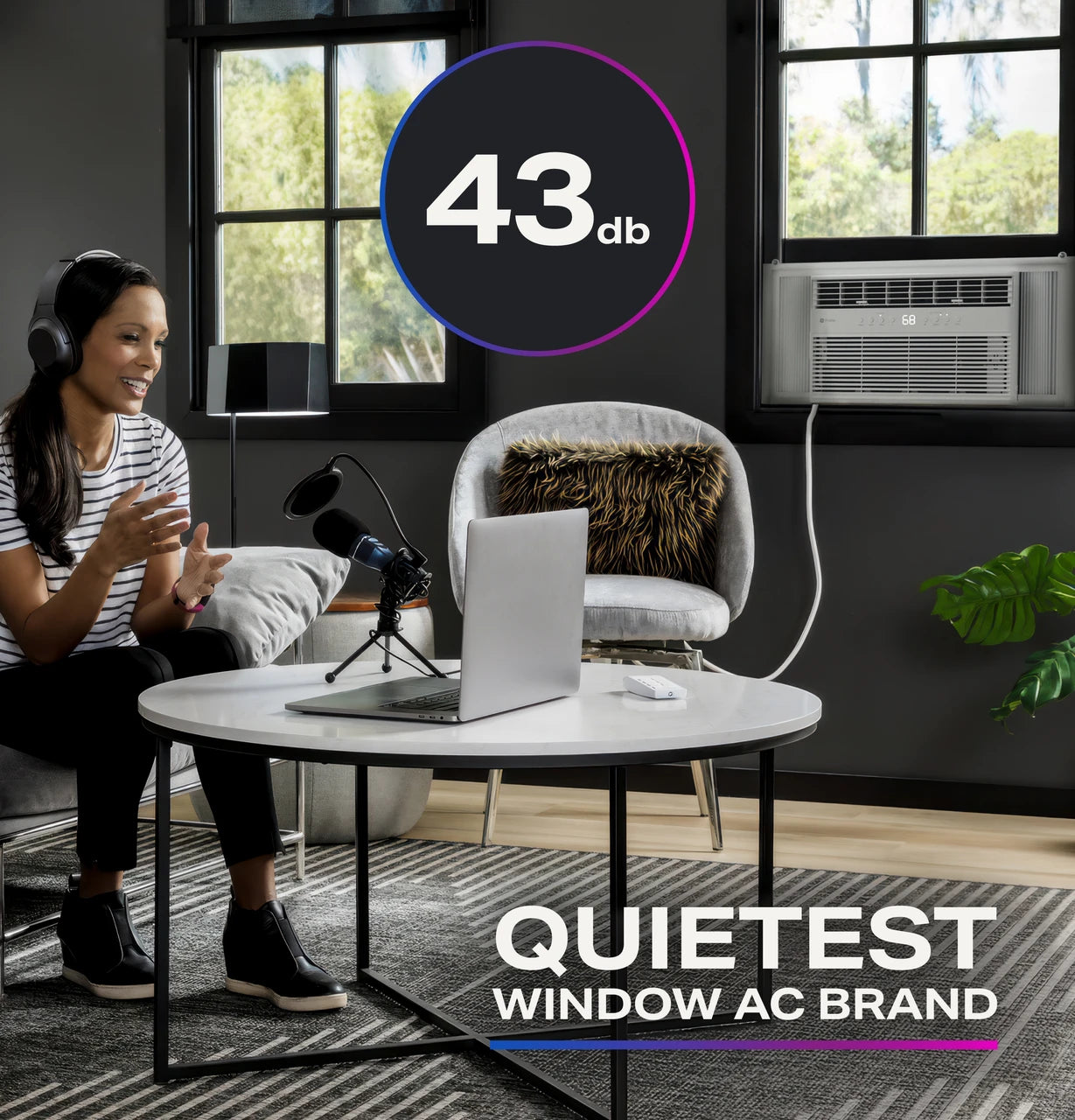 GE Profile PWJV08WWF 8,000 BTU Inverter Smart Ultra-Quiet Window Air Conditioner – White