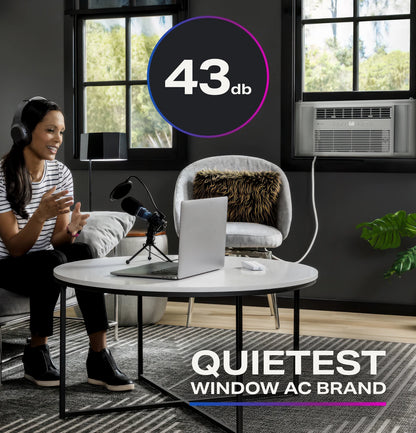 GE Profile PWJV08WWF 8,000 BTU Inverter Smart Ultra-Quiet Window Air Conditioner – White