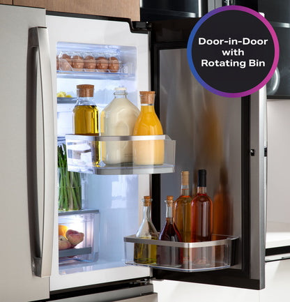 GE Profile PHD23BYWFS 36" Counter-Depth Quad-Door Refrigerator with AutoFill Pitcher - Stainless Steel