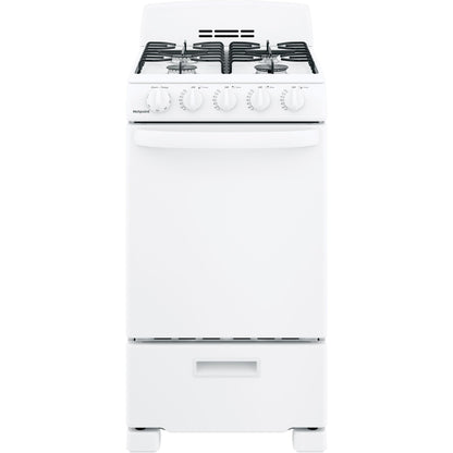 Hotpoint® 20" Front-Control Free-Standing Gas Range with Sealed Burners RGAS200DMWW
