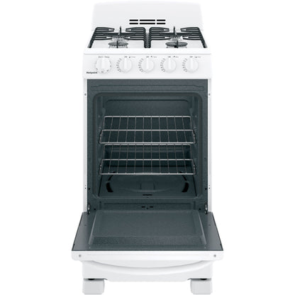 Hotpoint® 20" Front-Control Free-Standing Gas Range with Sealed Burners RGAS200DMWW