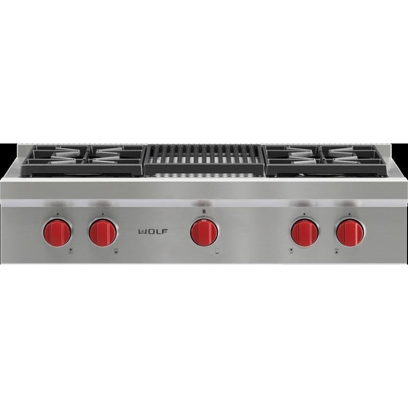 Wolf SRT364C 36″ Sealed Burner Rangetop with Infrared Charbroiler