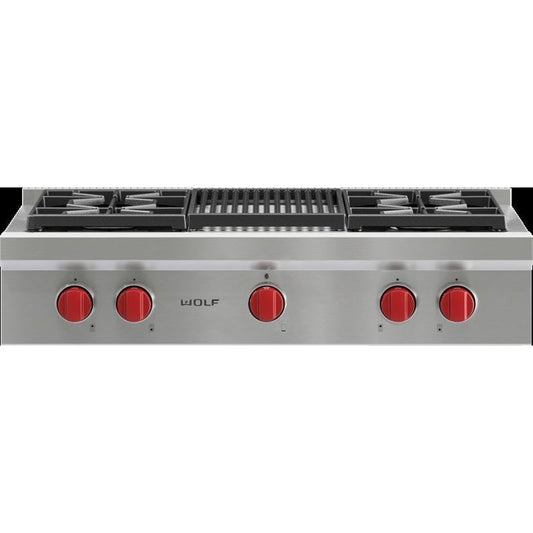 Wolf SRT364C 36″ Sealed Burner Rangetop with Infrared Charbroiler