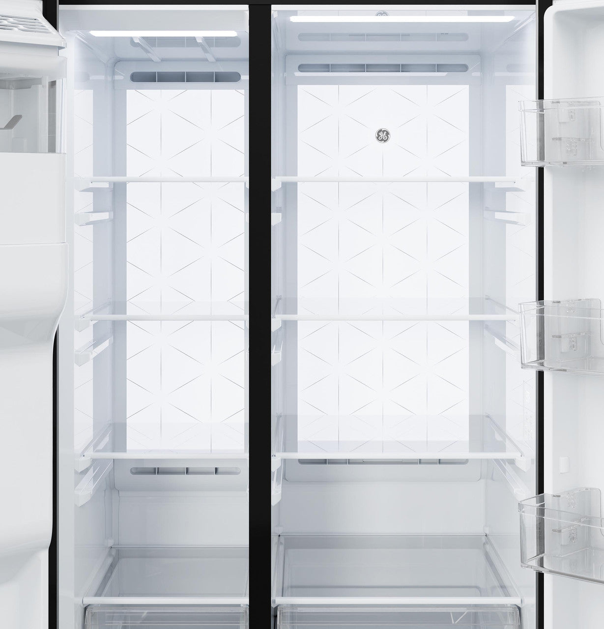 GE GSS28PYYFS 36" Side-by-Side Refrigerator with LED Light Walls and Extra Tall Dispenser – Fingerprint Resistant Stainless Steel