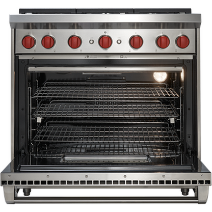 Wolf GR364C 36" Gas Range with 4 Burners and Charbroiler