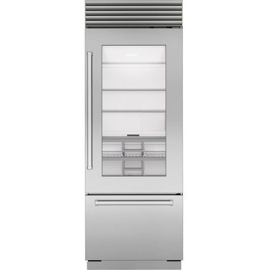 Sub Zero CL3050UG/S – 30" Over-and-Under Refrigerator/Freezer with Glass Door