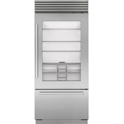 Sub Zero CL3650UG/S Classic 36” Over-and-Under Refrigerator/Freezer – Stainless Steel with Glass Door