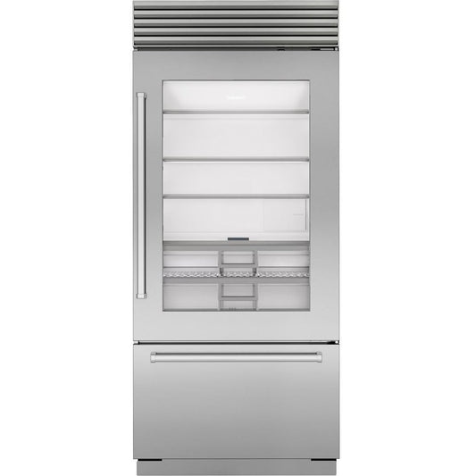 Sub Zero CL3650UG/S Classic 36” Over-and-Under Refrigerator/Freezer – Stainless Steel with Glass Door