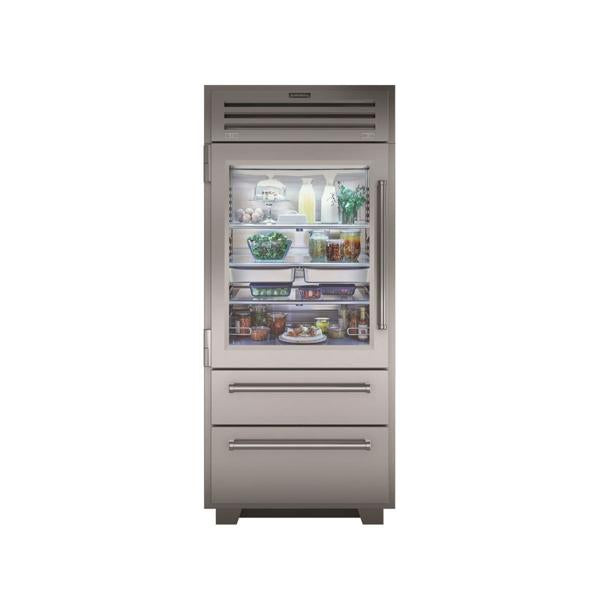 Sub Zero PRO3650G – 36" PRO Over-and-Under Refrigerator/Freezer with Glass Door