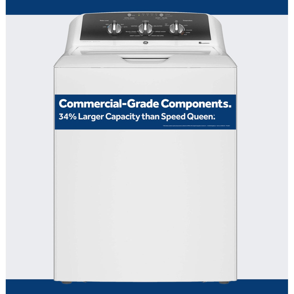 GE GTW525ACWWB 4.3 Cu. Ft. Commercial Grade Top Load Washer with Agitator – White