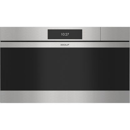 Wolf CSOP3050CM/S 30″ M Series Contemporary Handleless Convection Steam Oven - Plumbed