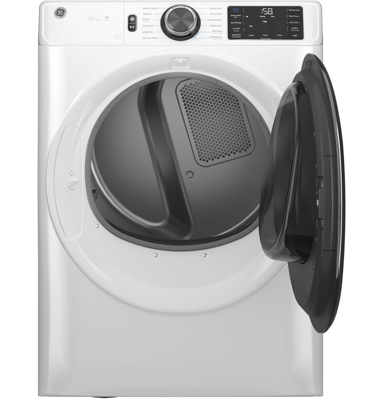 GE® ENERGY STAR® GFD65ESSVWW 7.8 cu. ft. Capacity Smart Front Load Electric Dryer with Sanitize Cycle