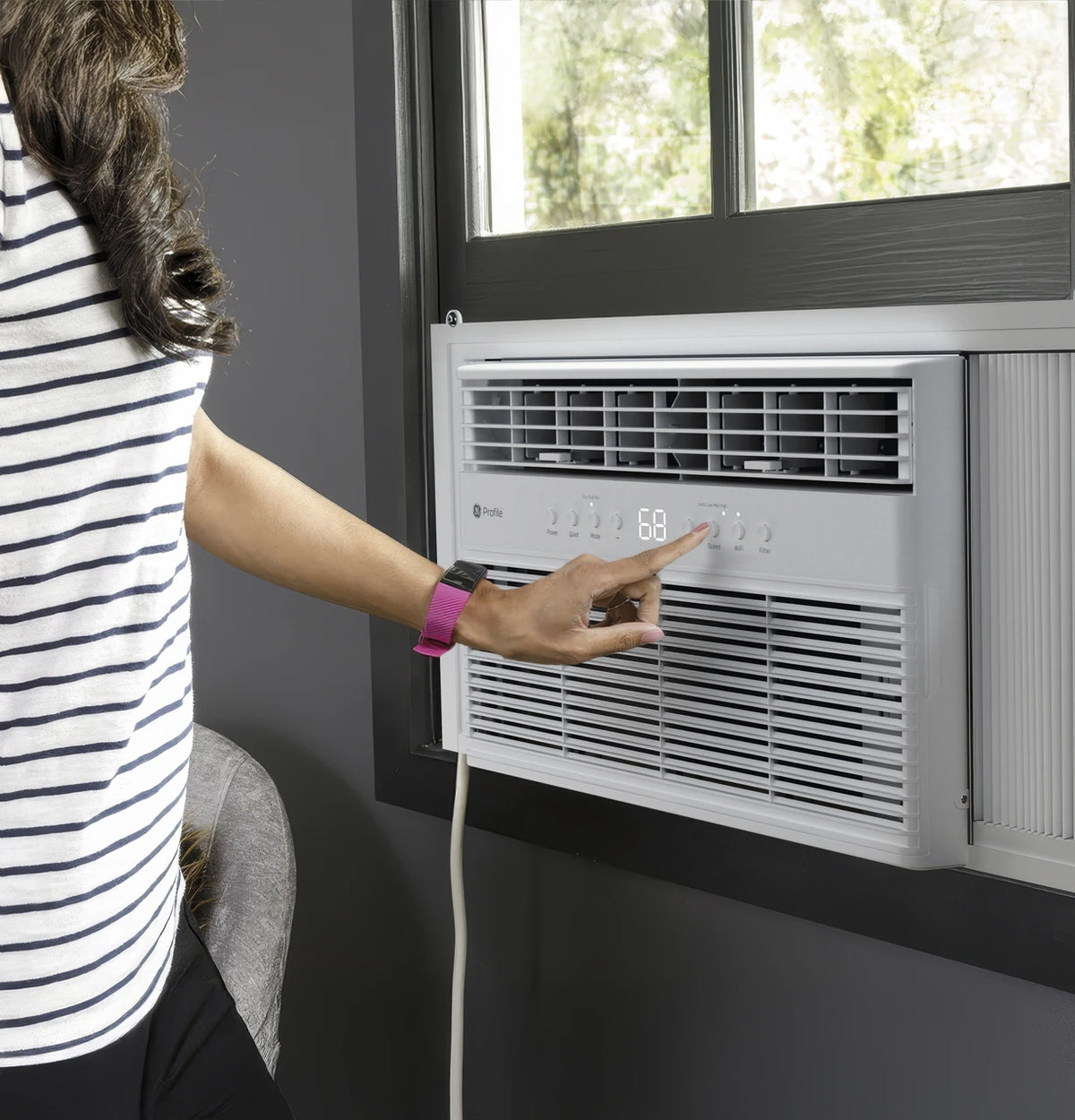 GE Profile PWJV08WWF 8,000 BTU Inverter Smart Ultra-Quiet Window Air Conditioner – White