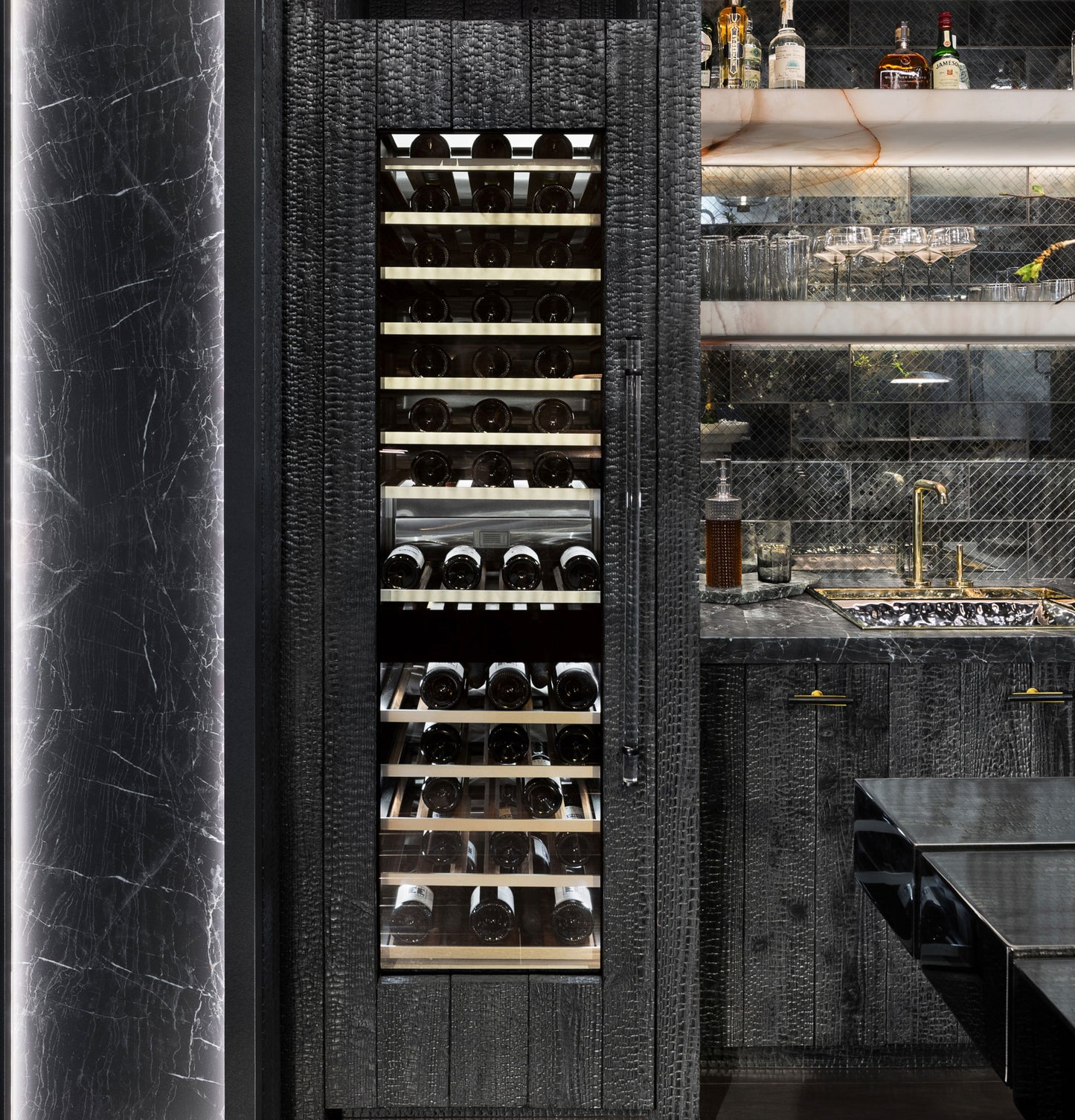 Monogram ZIW241NBWII 24″ Panel-Ready Built-In Wine Column Refrigerator